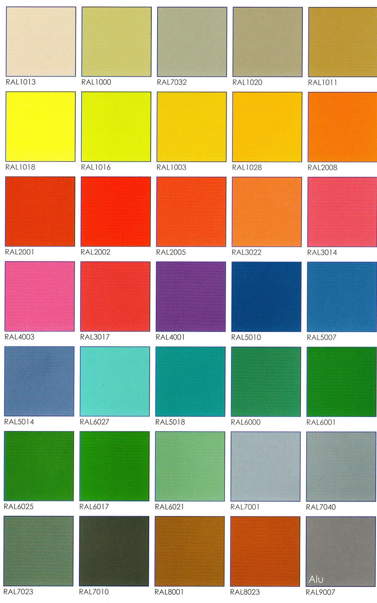 Walls in RAL colours